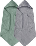 Yoofoss Hooded Baby Towels for Newborn 2 Pack 100% Muslin Organic Cotton Baby by YOOFOSS