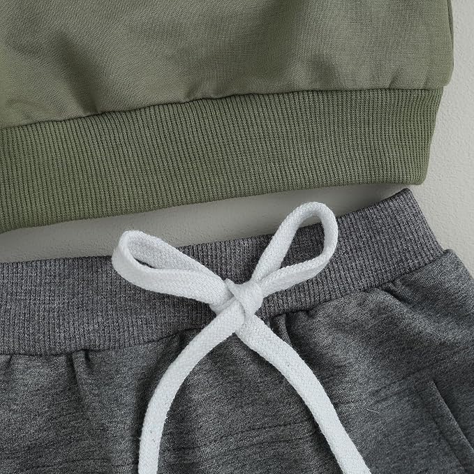 Toddler Baby Boy Clothes Solid Color Long Sleeve Crewneck Sweatshirt Top Casual - Image 5
