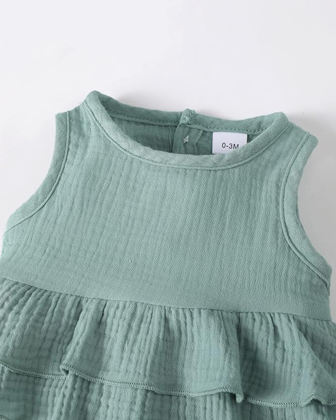 Renotemy Newborn Infant Baby Girl Clothes Rompers Summer Jumpsuits Short Sleeve - Image 4