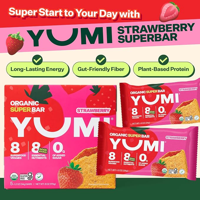 YUMI Organic Breakfast Superbar, Gluten-Free, No Added Sugar, 7+ Vegetables - Image 3