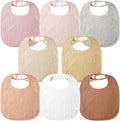 Bearmoss Muslin Baby Drooling Bibs 8 Pack, 100% Cotton Square Adjustable by Bearmoss