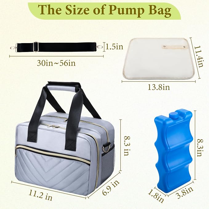 Breastmilk Cooler Bag with Ice Pack, Wearable Breast Pump Storage Bag, - Image 8