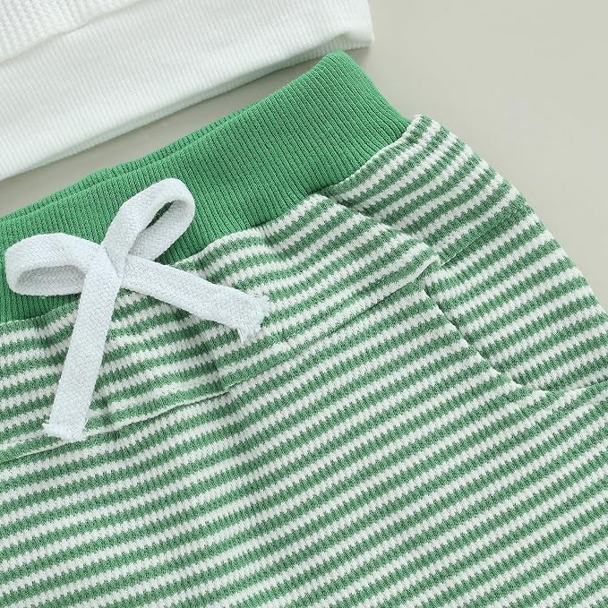 Toddler Baby Boy Fall Clothes Waffle Outfit Long Sleeve Color Blocking - Image 4