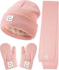 Baby Beanie Mittens Scarf Set, Toddler Kids Winter Hat and Thermal Gloves Neck by Hispeka