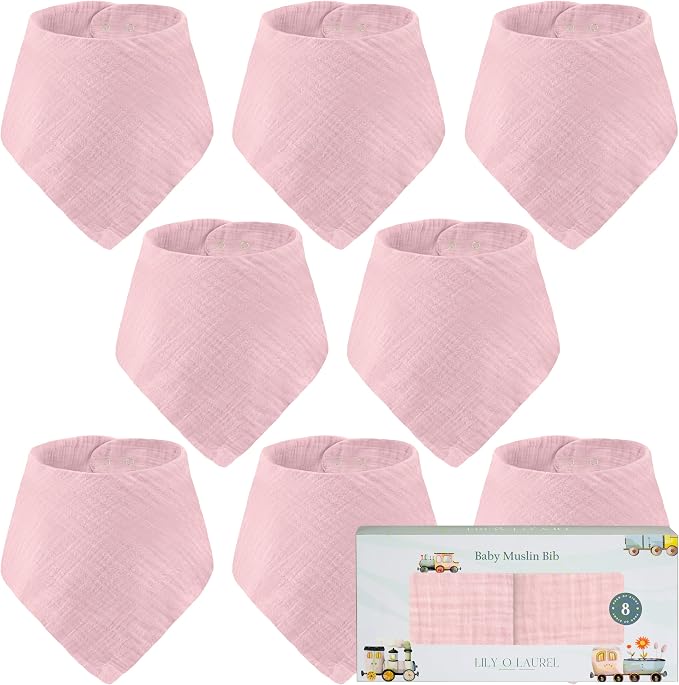 Muslin Baby bibs for drooling and teething, 100% cotton, Bibs for baby girl by LilyOlaurel