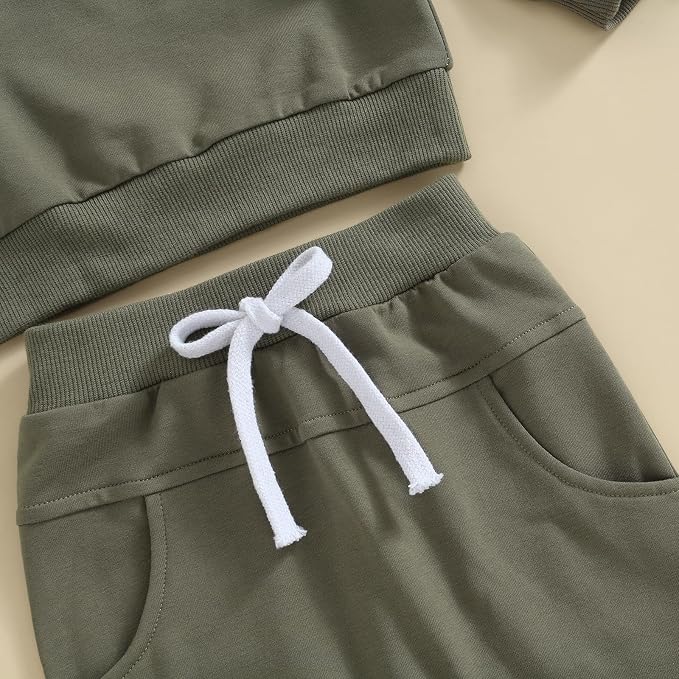 Kupretty Toddler Baby Boy Fall Winter Clothes Color Block Long Sleeve - Image 4