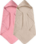 Yoofoss Hooded Baby Towels for Newborn 2 Pack 100% Muslin Organic Cotton Baby by YOOFOSS