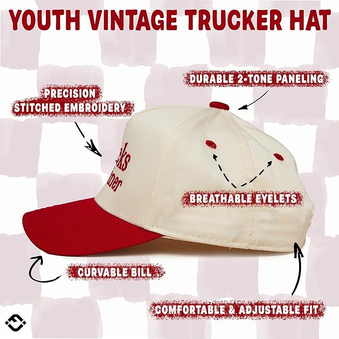 Funky Junque Premium Kids Trucker Hat Vintage Snapback Baseball Cap - Image 4