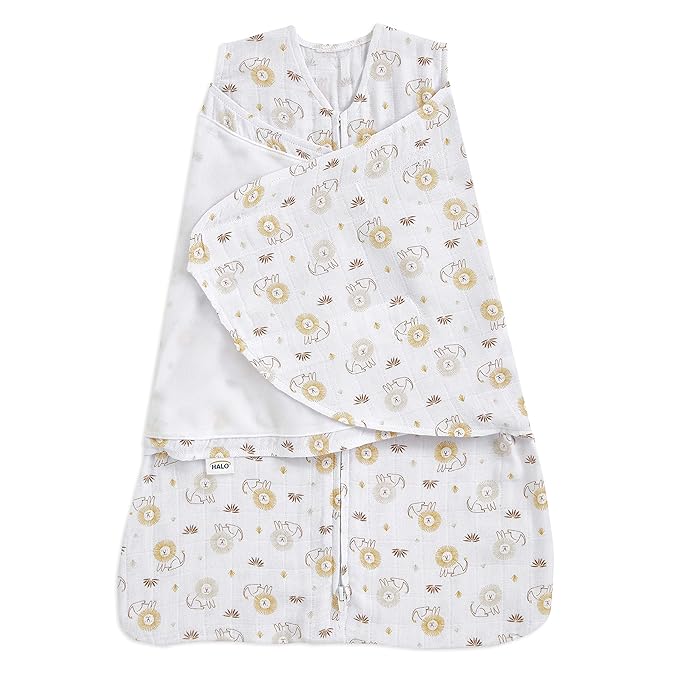 HALO 100% Cotton Muslin Sleepsack Swaddle, 3-Way Adjustable Wearable Blanket by HALO