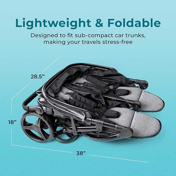 Gaggle by Foundations Roadster Duo Side by Side Double Stroller | Lightweight - Image 5