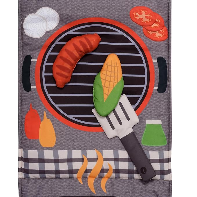 Lambs & Ivy Interactive 2-n-1 Soft Toddler Hamburger/Barbeque Pillow Play Set - Image 5
