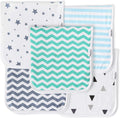 Premium 5-Pack Large Organic Cotton Burp Cloths – 3 Layers, Ultra Soft & by KiddyStar%C2%AE