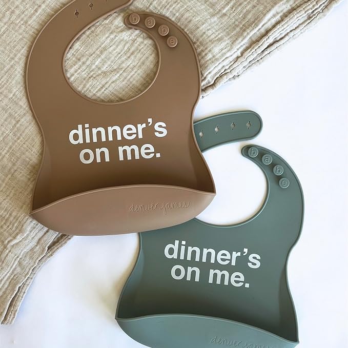 Denver James Silicone Feeding Bibs | Dishwasher Safe. Waterproof. Adjustable. - Image 2