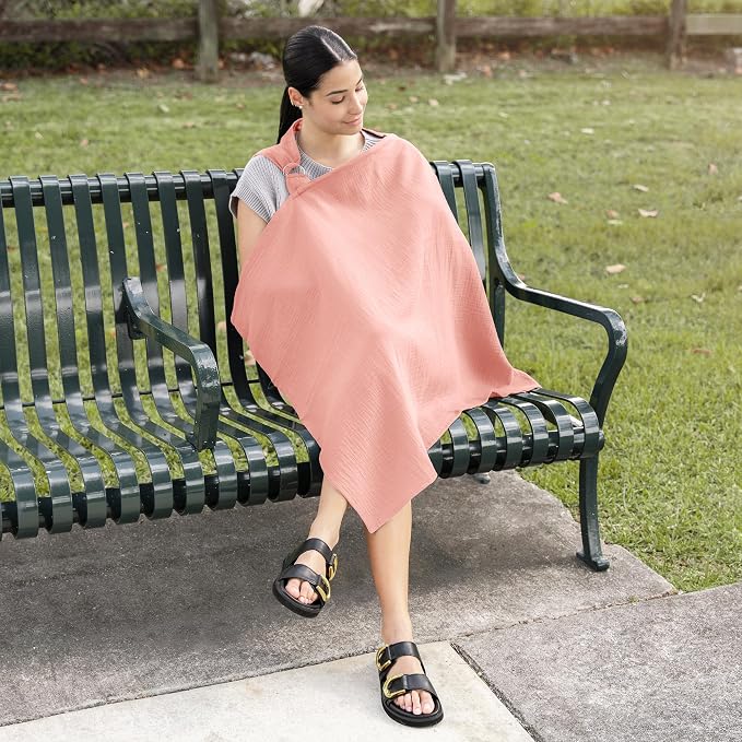 Comfy Cubs Muslin Nursing Cover, 100% Muslin Breastfeeding Cover - Image 5
