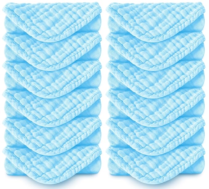 Muslin Burp Cloths 100% Cotton Large 20''x10'' Extra Soft and Absorbent Baby by Spotted+Play