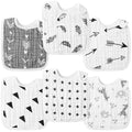 Zainpe 6Pcs Snap Muslin Bibs for Baby Machine Washable Adjustable Unisex Burp by Zainpe