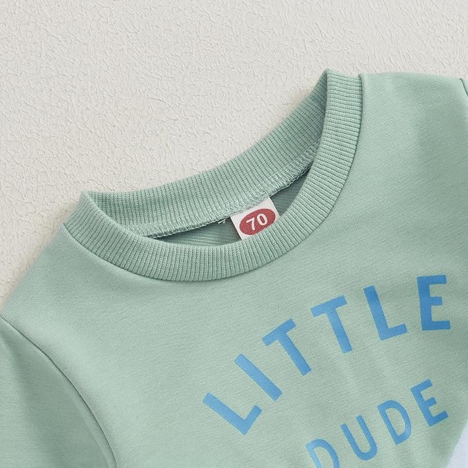 Kupretty Toddler Baby Boy Fall Winter Clothes Color Block Long Sleeve - Image 2