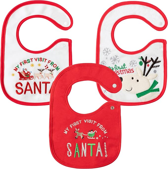 3Pcs Christmas Baby Cotton Bibs by 2ooya