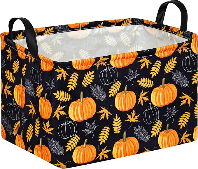 Rectangle Golden Pumpkin Gift Storage Home Shelf Storage Basket Organizer Box by Unknown