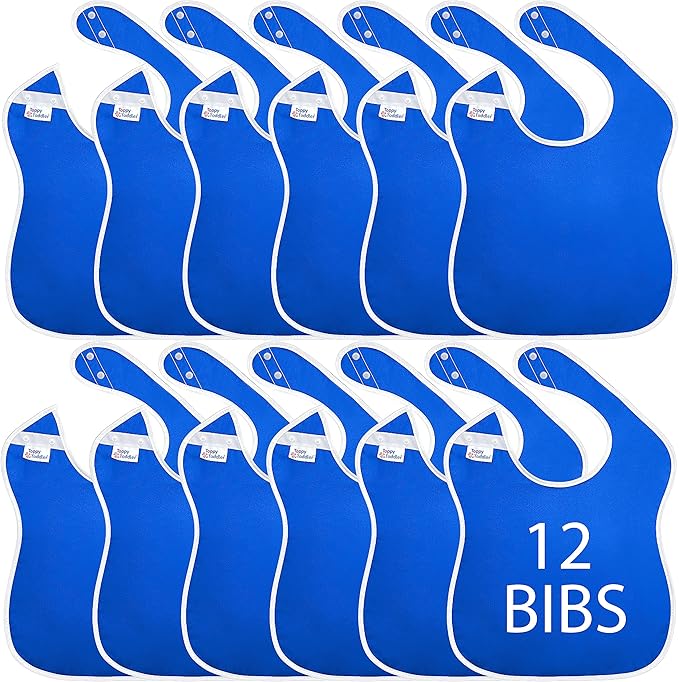 Large Waterproof Bibs Primary Collection by ToppyToddlerUSA