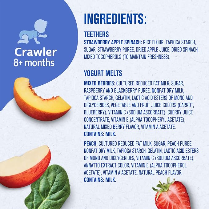 Gerber Stage 3 Baby Snacks Discovery Pack, Yogurt Melts, Teething Wafers - Image 3
