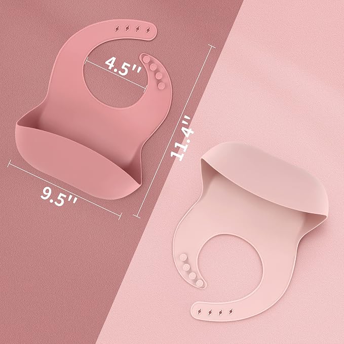 ME.FAN Silicone Baby Bibs for Babies & Toddlers | Adjustable Silicone Bibs 2 Set - Image 2