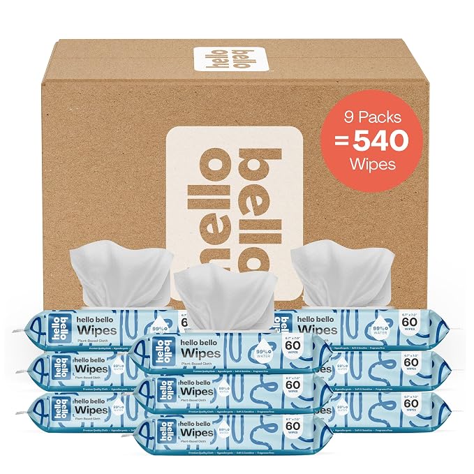 Hello Bello Extra Gentle Unscented Baby Wipes, Plant Based, Made by HelloBello