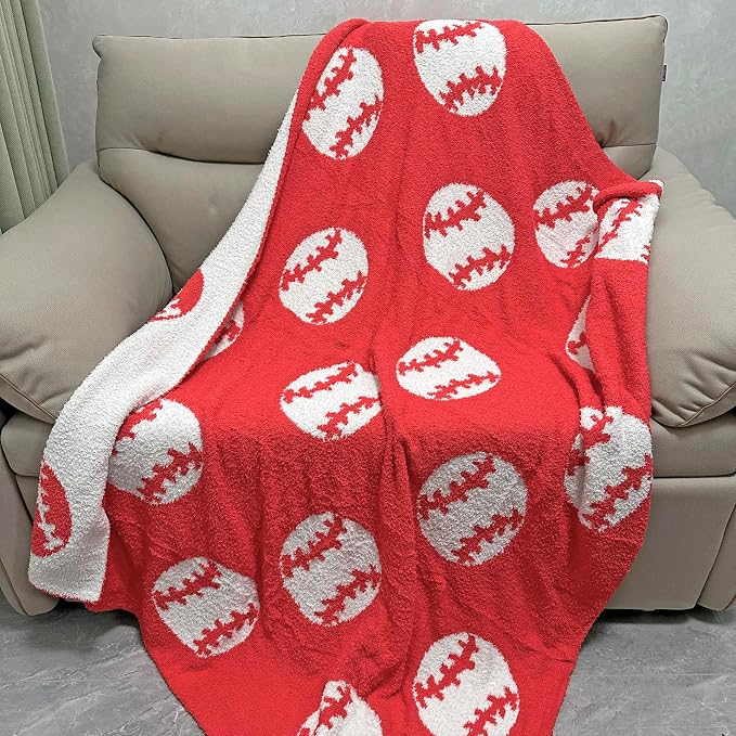 Cozy Baseball Pattern Blanket Perfect Lightweight Bedding - Image 3