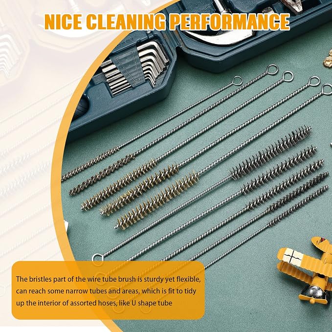 Wire Tube Brushes Bulk for Cleaning Pipe Tube Brass Stainless Steel Round Wire - Image 5