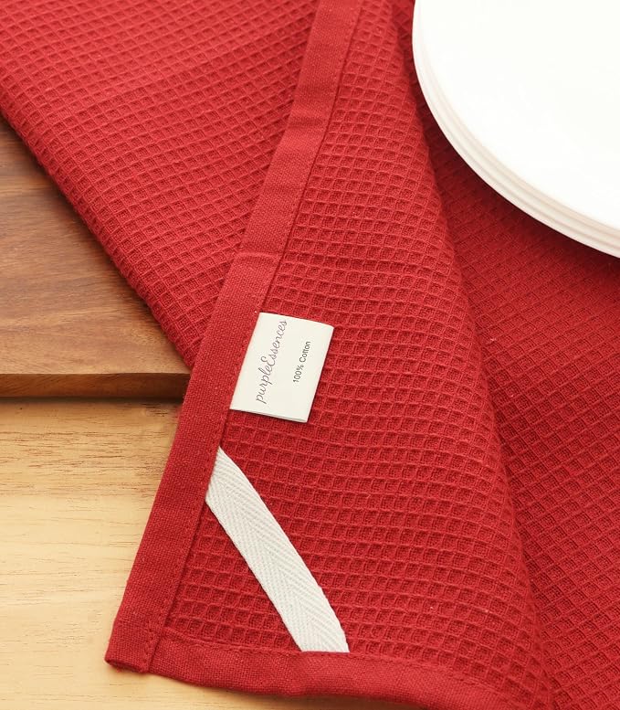 PurpleEssences Waffle Weave Kitchen Towel, 100% Cotton - Image 6
