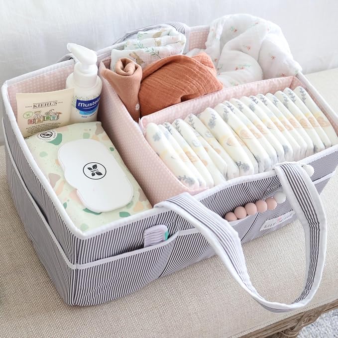 Lily Miles Baby Diaper Caddy Organizer, Girl Nursery Storage Basket - Image 9