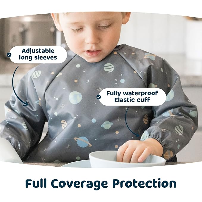 Tiny Twinkle Long Sleeve Bib for Babies & Toddlers – Waterproof Smock Bib for - Image 3