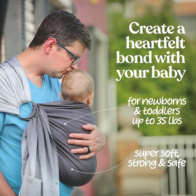 Nalakai Ring Sling Baby Carrier, Soft Linen Baby Sling, Baby Wrap, and Giving - Image 2