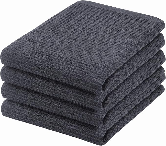 PurpleEssences Waffle Weave Kitchen Towel, 100% Cotton by PurpleEssences