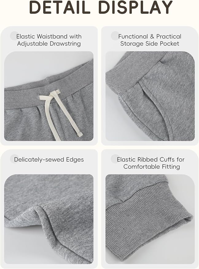 4 Pack Toddler Boys Sweatpants Cotton Baby Kids Joggers Toddler Boys Girls - Image 3
