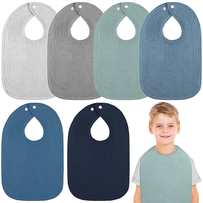 Toulite 6 Pcs Extra Large Muslin Toddler Baby Bibs by Toulite