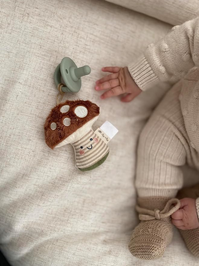 Itzy Ritzy Pacifier and Lovey Set; Detachable Plush Mushroom and Coordinating - Image 7