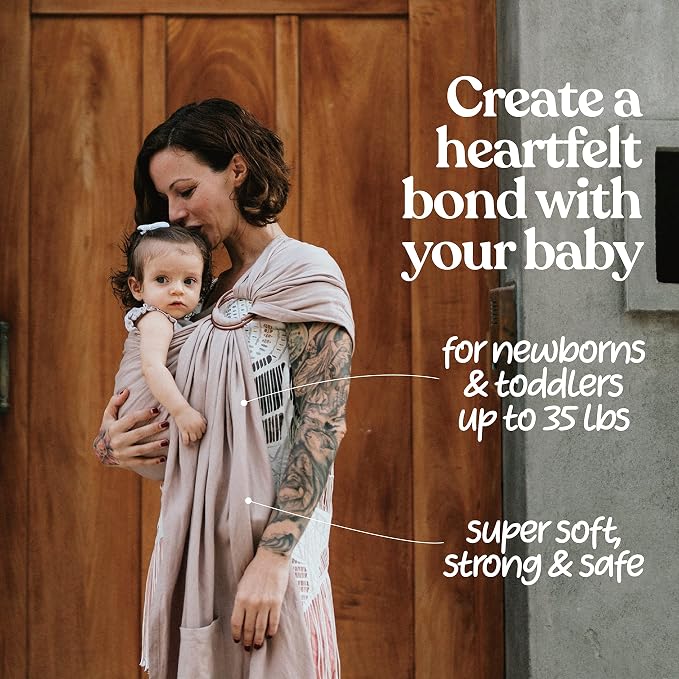Nalakai Luxury Ring Sling Baby Carrier, Soft Linen Blend Baby Sling, Baby Wrap - Image 2