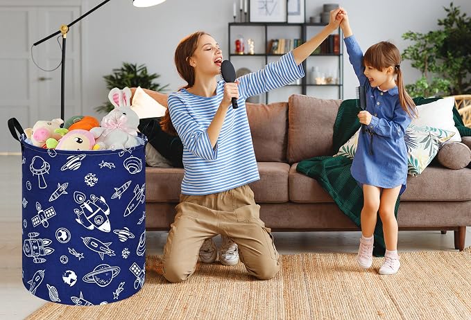 Round Laundry Hamper Storage Basket Laundry Organizer Hamper Storage Bins - Image 5