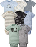 Gerber unisex-baby 8-pack Short Sleeve Onesies Bodysuits by Gerber