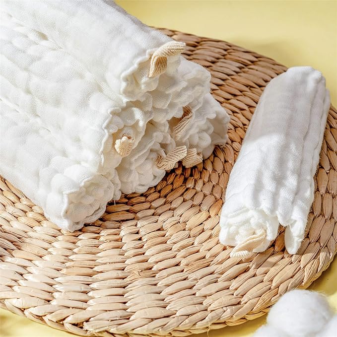 Baby Muslin Washcloths- Natural Cotton Wipes - Image 5