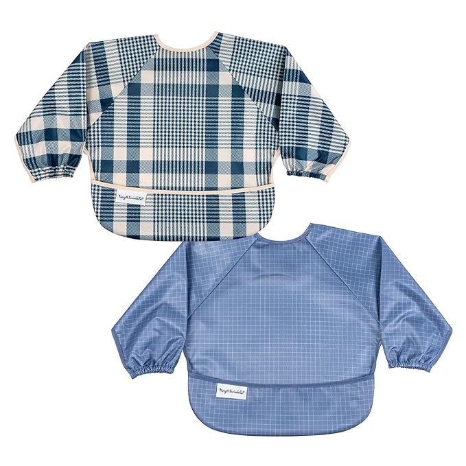 Tiny Twinkle Long Sleeve Bibs for Babies & Toddlers – 2 Pack Waterproof Smock by TinyTwinkle
