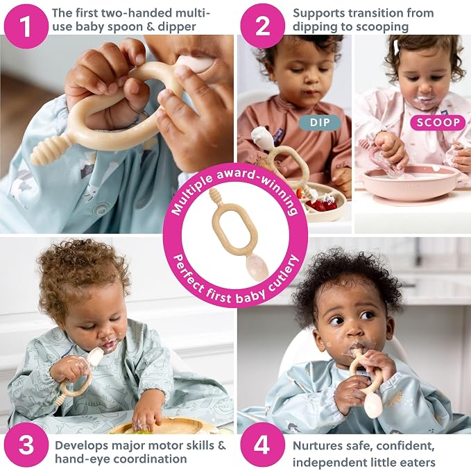 Bibado - Dippit Baby Spoon and Dipper, Fawn - Soft, Chewable Dipper & Deep - Image 3