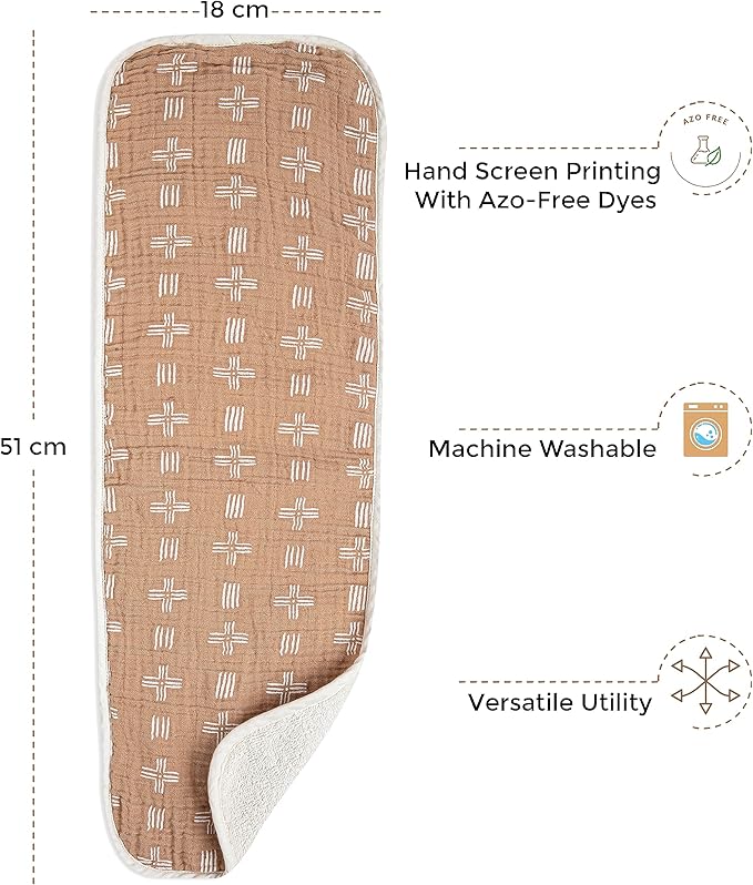 Crane Baby Muslin Baby Burp Cloths Set of 3, Safari Animal Print, 100% Cotton - Image 3