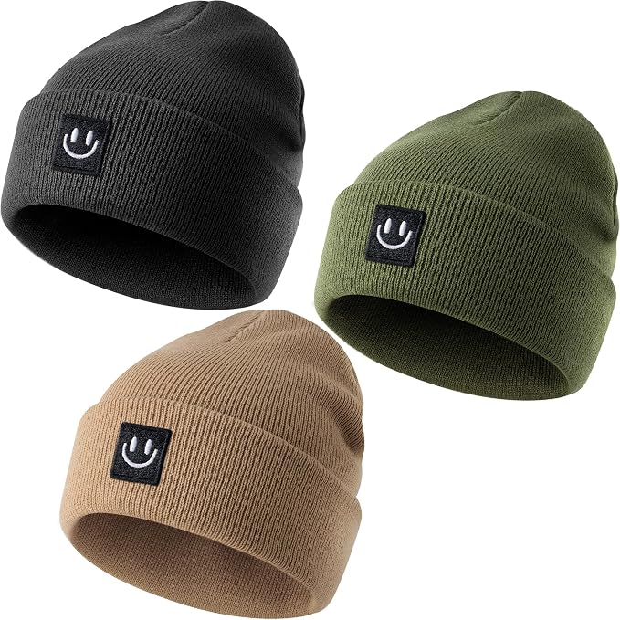 3 Packs Baby Beanie Cute Toddler Beanies Kids Winter Hat Boys Girls Warm Knit by FHJAX