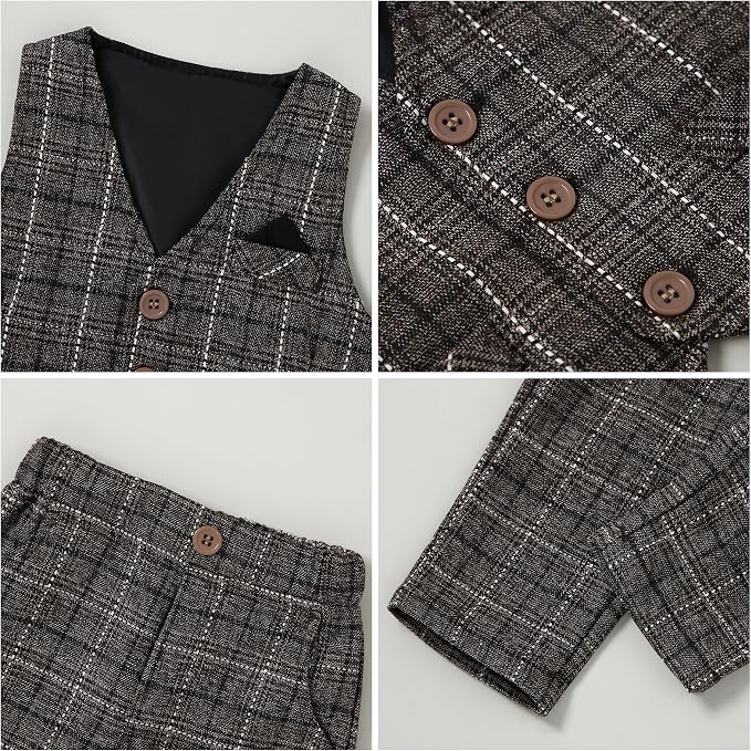 DISAUR Baby Boy Clothes Toddler Boy Outfits 4PCS Gentleman Dress - Image 3