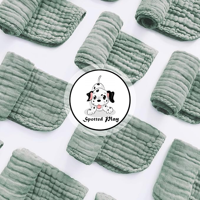 Muslin Burp Cloths 100% Cotton Large 20''x10'' Extra Soft and Absorbent Baby - Image 2