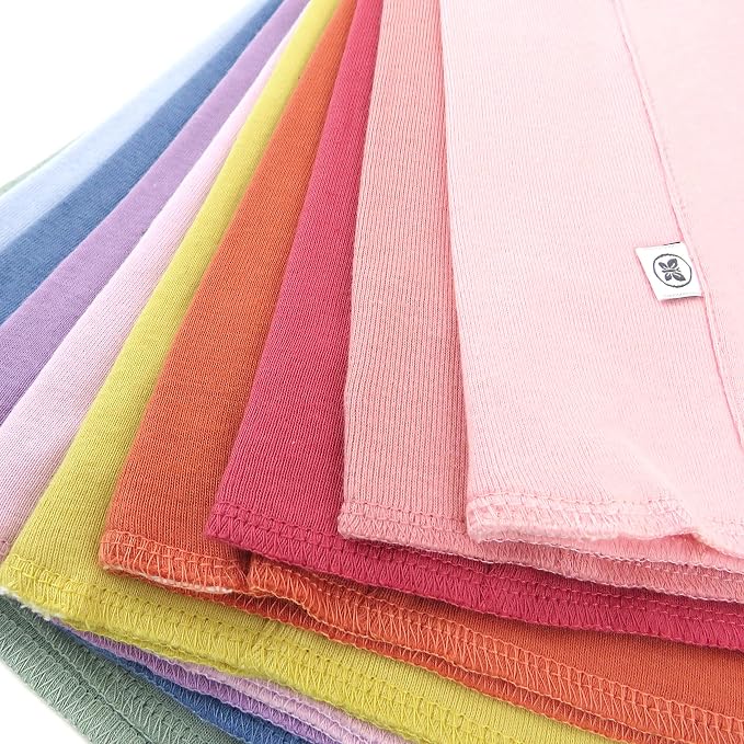 HonestBaby Baby Organic Cotton Knit Burp Cloths Multipack, 10 Pack Rainbow Gems - Image 3