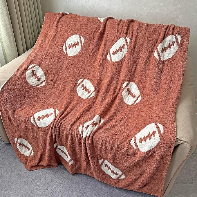 Cozy Football Pattern Blanket Perfect Lightweight Bedding - Image 3