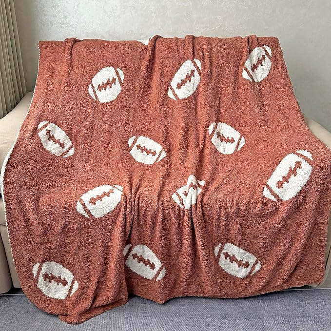 Cozy Football Pattern Blanket Perfect Lightweight Bedding - Image 2